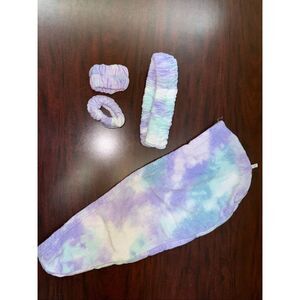 NWOT Big One Tie Dye Hair Towel, Spa Headband, and Arm Bands